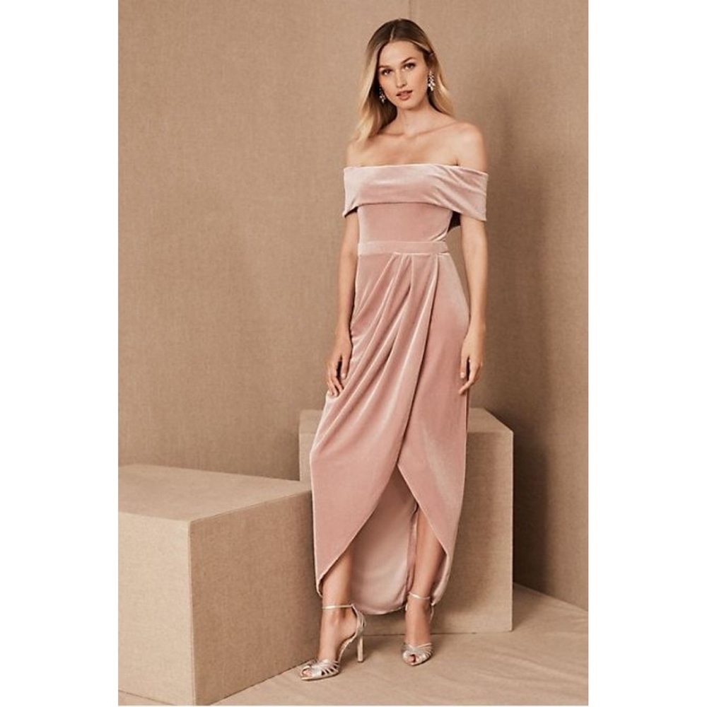 BHLDN Edison Pink Velvet Dress Size 4